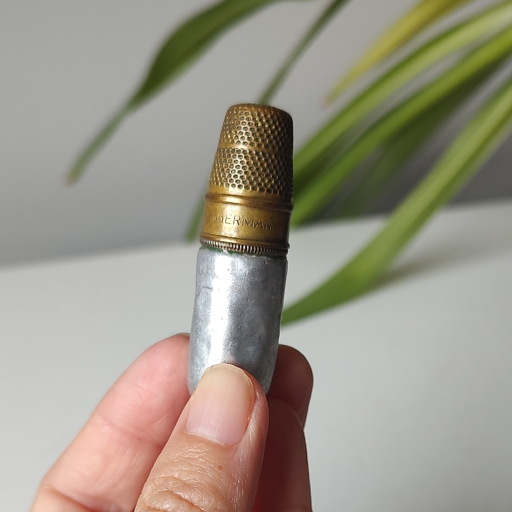 Antique German Sewing Etui Thimble Capsule Mini Sewing Case